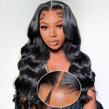 Daveila Body Wave Glueless Wig Human Hair Pre Plucked Pre Cut Glueless Lace Front Wig Ready to Wear 6x4 Body Wave Closure Wig Human Hair 180% Density Body Wave Pre Plucked Human Hair Wig Lace 22 Inch