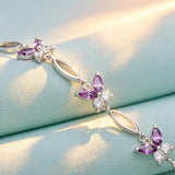 Nieboa S925 Sterling Silver Purple Butterfly Bracelets for Women,Anniversary Jewelry Gift for Women Mother Wife friend(Purple)
