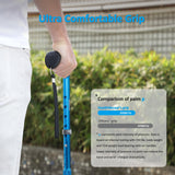 HEALTHBAZAAR All Terrain Walking Cane for Men & Women, Lightweight, Foldable, Adjustable, Shock Absorption, Collapsible Walking Stick for Seniors (Black)