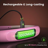 Glocusent Reading Light,Pink Neck Light,80-hr Rechargeable Book Light