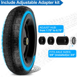 phepetroll 13 Inch Flat Free Wheels Tires 4.00-6 Solid Replacement with Universal 5/8" Axle Bore Hole, 8 Spacers and 4 Pins, for Wheelbarrow, Garden Wagon, Hand Truck, Trolley, Lawn Mower, 2 Pack