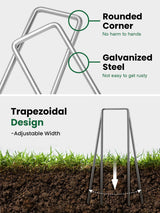 GROWNEER Landscape Staples 6 Inch, 360 Pack 11 Gauge Ground Pins, Bulk Pack for Yard Work, Secures Sod, Holds Ground Cover in Place
