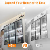 2-Pack 43" Extra Long Grabber Reacher Tool, Foldable Reacher Grabber Pickup Tool with 360° Rotating Jaw + Magnets, 4" Wide Claw Opening Trash Picker Upper Grabber, Grabbers for Seniors Heavy Duty