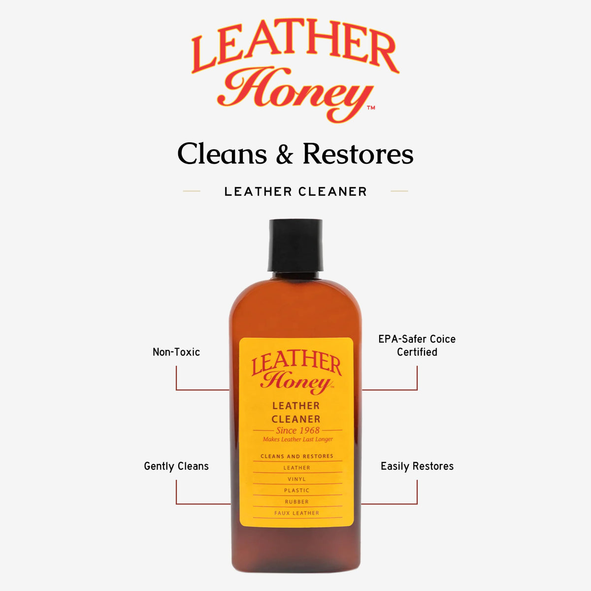 Leather Honey Leather Cleaner – Non-Toxic & Made in the USA Since 1968