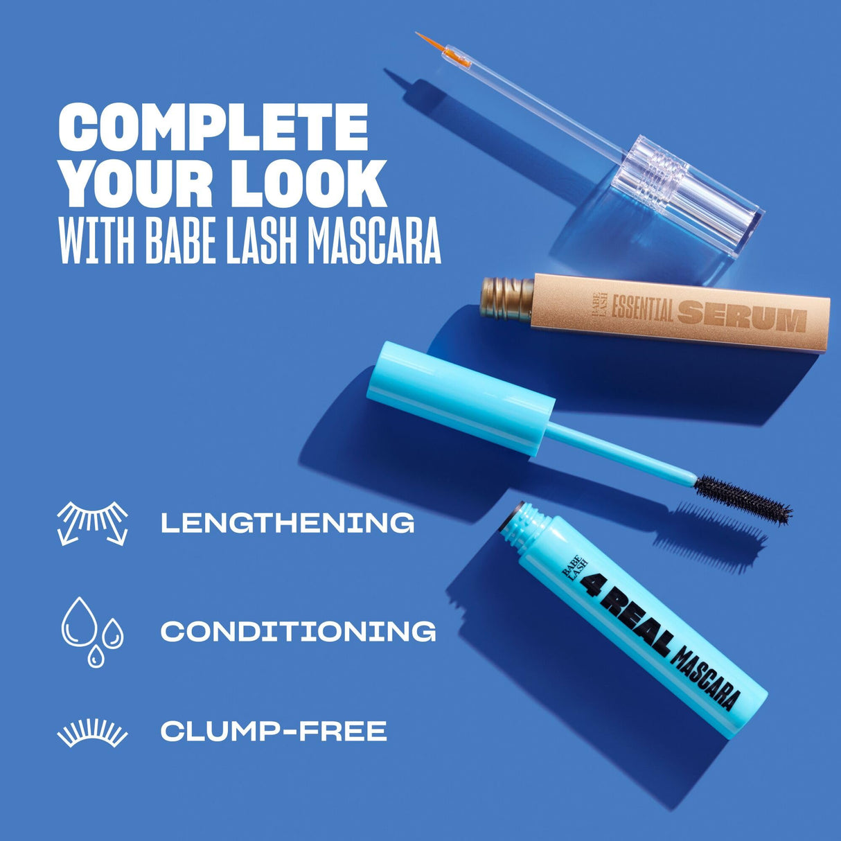 BABE ORIGINAL Babe Lash Serum - Fuller & Longer Looking Eyelashes, Clear Essential Serum for Natural Lashes and Lash Extensions, 2mL, 3-month Supply
