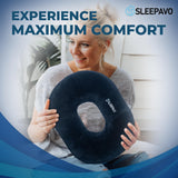 Sleepavo Butt Donut Pillow for Tailbone Pain Relief Cushion - Hemorrhoid Pillows - Sitting Butt Pillow for Office Chair, Travel, Car, Coccyx, Sciatica, Postpartum Pregnancy Sitting Donut Seat Cushion