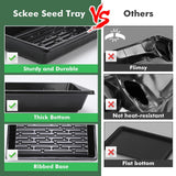Sckee Upgraded 5 Pack Plant Growing Trays Seed Starting Tray Microgreens Growing Trays Seedling Plant Germination Starter Tray Transplant Fodder Flats, No Holes, No Leakage, Reusable (1017)