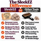 SleekEZ Cat Brush for Shedding - Deshedding Brush for Cats - Patented Grooming Tool for Removing Loose Fur, Undercoat & Hair - Made in USA - Works on Short, Medium & Long Coats