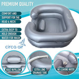 Circa Air Inflatable Hair Washing Basin For Bedridden - Wash Hair In Bed With Inflatable Shampoo Basin. Portable Shampoo Bowl With Pillow, Portable Hair Washing Station For Locs Detox