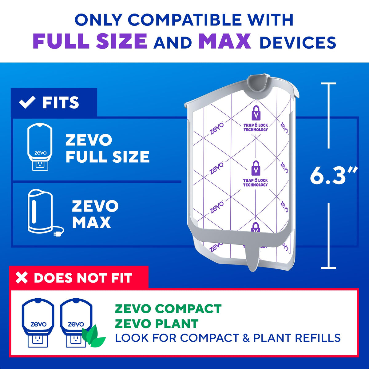Zevo Flying Insect Trap Refill Cartridges for Fruit Flies & Gnats, 6 Count