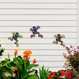 dreamskip 3 Pcs Metal Frog Decor Outdoor Wall Art Mexican Metal Frog Hanging Wall Sculpture Outside Garden Fence Patio Home Yard Art Decoration Gifts for Adults