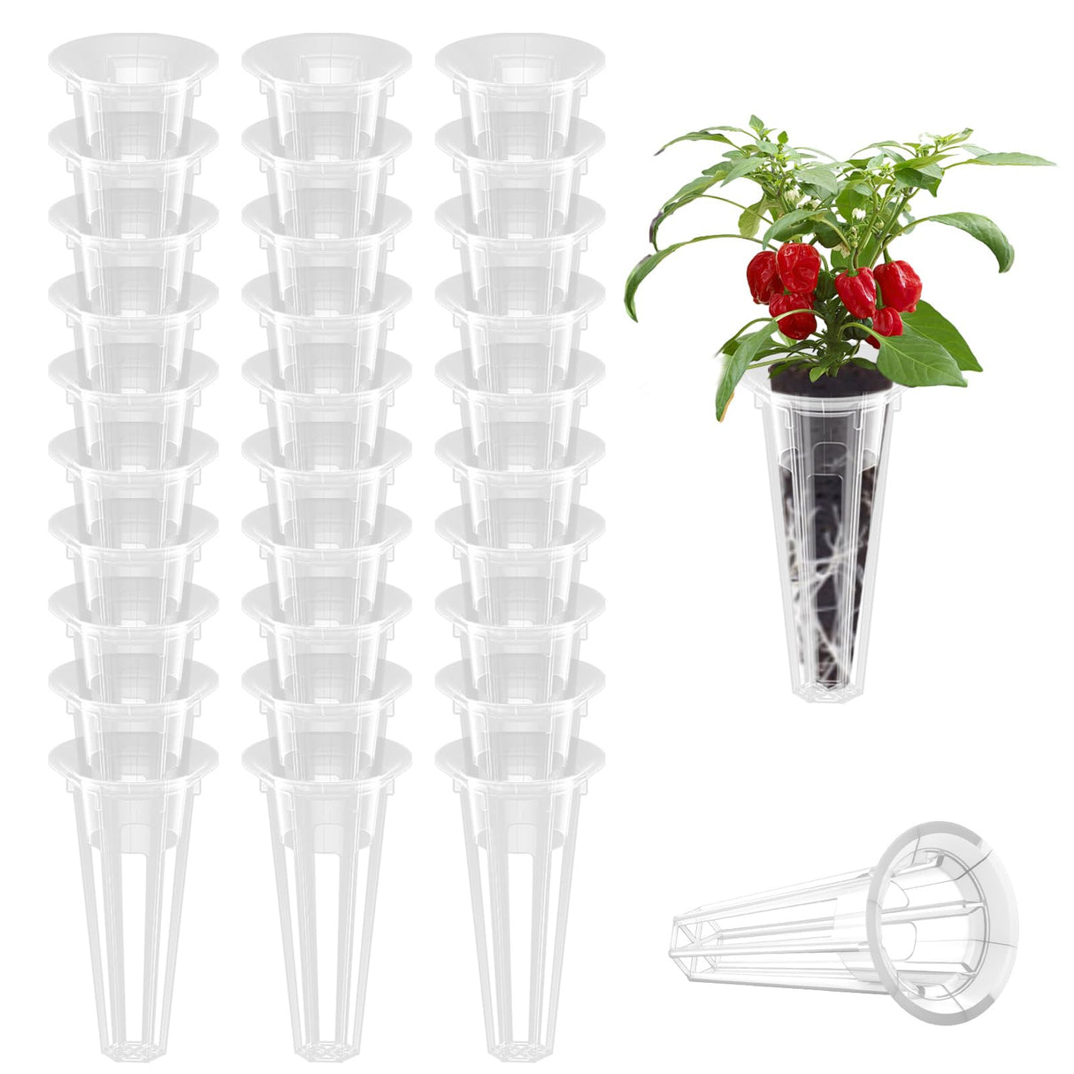 50 Pack Grow Baskets for Hydroponic Growing System, Seed pods Basket Compatible with aero Garden Grow Sponge Starter pods