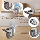W B D WEIBIDA 3 Inch Side Mount Casters Wheels, L-Shaped Rubber Casters Set of 4, 360 Degree Ball Bearing Swivel Casters, Heavy Duty Casters Wheels for Workbench, Baby Beds, Cabinets, Tables