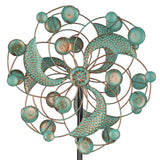 DREAMYSOUL Wind Spinner, Kinetic Wind Spinners Outdoor Metal, Garden Spinner for Yard Outside Patio Lawn Decor (Green & Cooper)