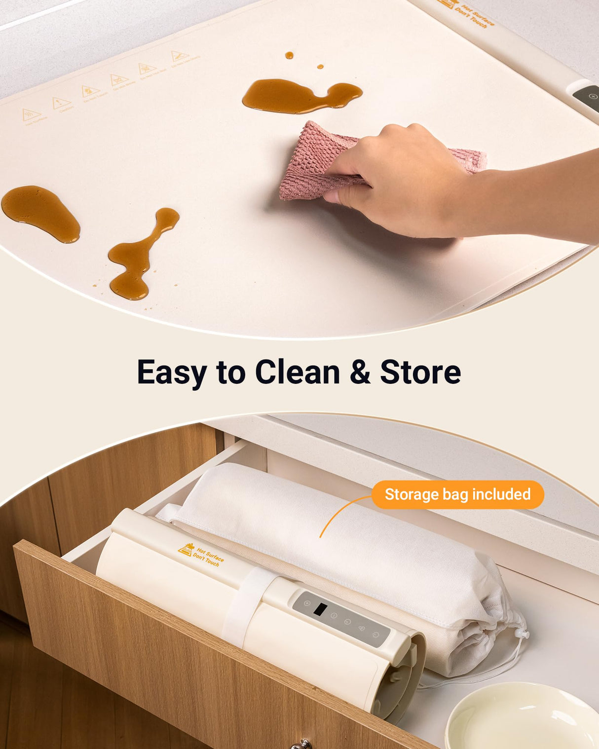 42"x16" Warming Mat for Food Extra Large, Extendable Food Warming Mat, Electric Warming Tray for Buffets Party with 7 Adjustable Temperature, 6 Timer, Silicone Food Warmer for Parties Home Countertop