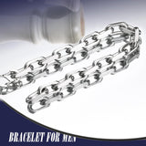 VNOX Link Chain Bracelets for Men - Cool Mens Bracelets Diamond-Cut Paperclip Solid Chain Bracelet Chunky Stainless Steel Jewelry Trendy Gifts for friend Teen (Silver, 8)