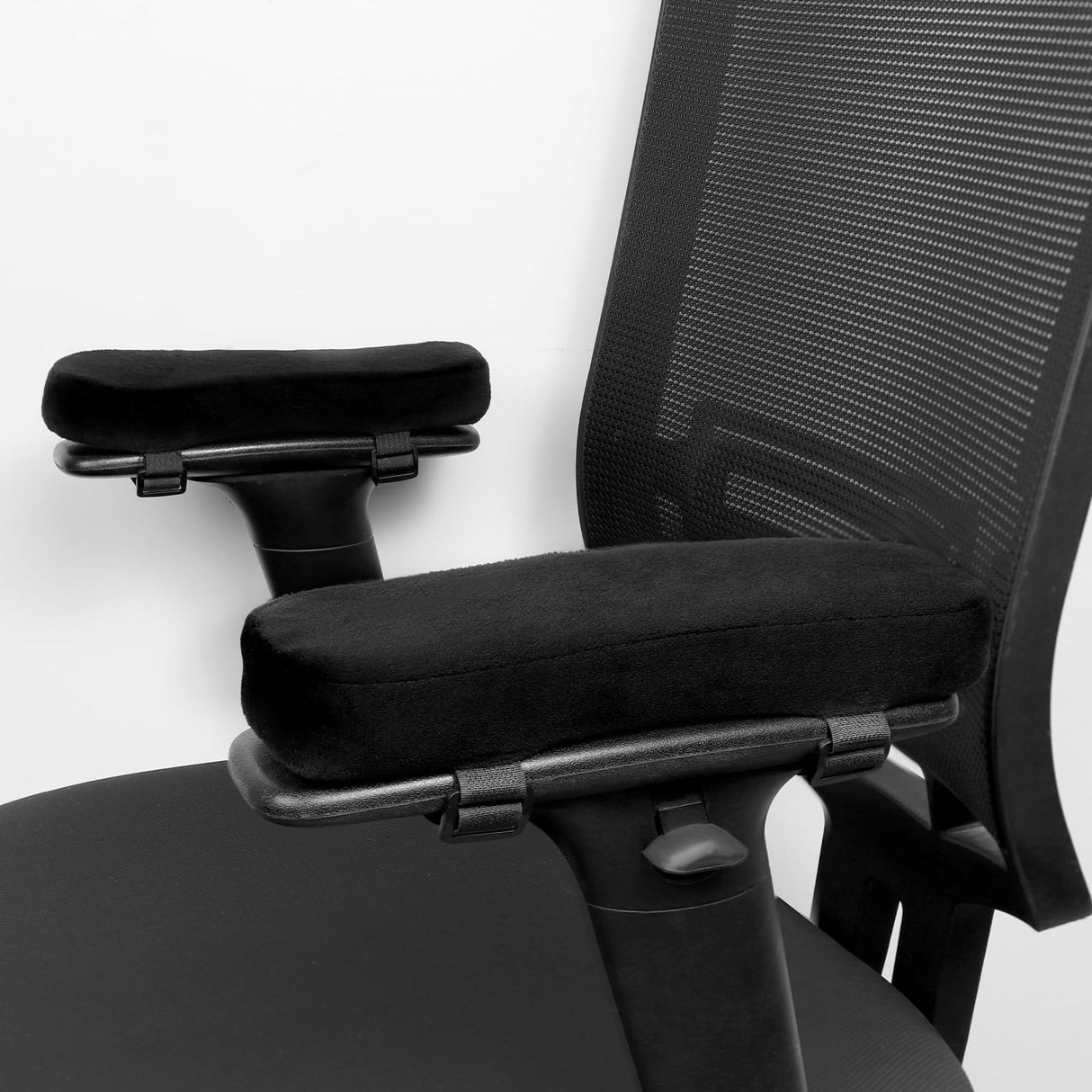 ZNCMRR 2 Pack Office Chair Armrest Pads Covers with Memory Foam Elbow Pillow for Forearm Pressure Relief, Black Arm Rest Covers for Office Chairs, Wheelchair, Comfy Gaming Chair(Black)