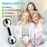 TAILI Shower Handles for Elderly Suction, 2 Pack 12 Inch Shower Grab Bars for Seniors, Grab Bars for Bathtubs and Showers, No Drilling Removable Safety Shower Grip, Black