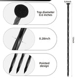 POSEOFFR 12 Inch Heavy Duty Landscape Stakes, 15 Pack Metal Spiral Artificial Turf Nails with Black Anti Rust Coating, for Paver Edging, Weed Barrier, Lawn