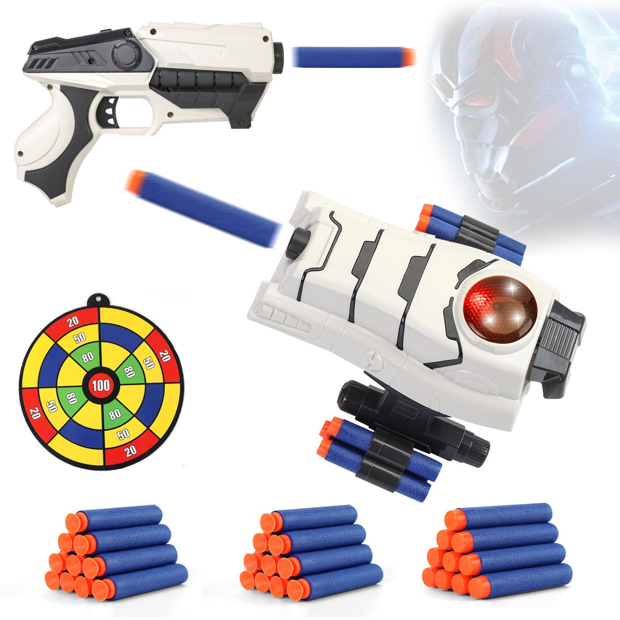 Star & Wars Stormtrooper Toys Foam Blaster for 5 6 7 8 9 + Year Old Boys, Superhero Power Blast Gauntlet Toys with 30 Darts for Costume & Role Play Gifts for Birthday Christmas