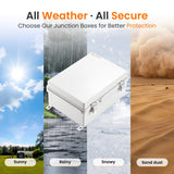 QILIPSU Waterproof Junction Box IP67 Outdoor Plastic Electrical Project Enclosure Weatherproof with Inner Door, Mounting Plate, Wall Brackets, Hinged Grey Cover 16.1"x12.2"x7.1" -D