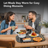 Coanto Food Warming Mat, Electric Warming Tray for Buffets & Parties, Silicone Heating Mat with 7 Temperature Settings, Roll-Up Storage, 17.91"x12.8", Black