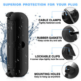 Flemoon [3 Pack] Outdoor Extension Cord Safety Cover with Waterproof Seal, Weatherproof Electrical Connection Box to Protect Outdoor Outlet, Plug, Socket, Christmas Holiday Decoration Light, Black