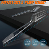 360pc 7.1" Clear Plastic Forks Heavy Duty with Heat Resistant & BPA Free, Solid and Durable Plastic Cutlery, Premium Disposable Forks for Party Supply