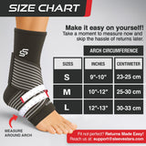 Sleeve Stars Ankle Brace for Women & Men, Ankle Wrap for Sprain, Compression Sleeve for Plantar Fasciitis Relief, Easy Customizable Support: w/ Removable Strap (Single/M:10"-12"/Dark Brown)