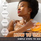 African Net Sponge Authentic - 2 Pieces Real African Exfoliating Sponge with Knots - Afro Back Scrub Net for Body Exfoliator - Bath Washcloth for Shower