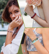 SAMOCO 12PCS 8mm Natural Crystal Bracelets for Women Men