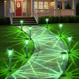 Eyrosa Solar Outdoor Lights, St Patricks Day 10 Pack Solar Pathway Lights Outdoor Waterproof, Stainless Steel Stake Lighting for Garden Yard Path Walkway Driveway Patio Lawn Outside Décor,Green