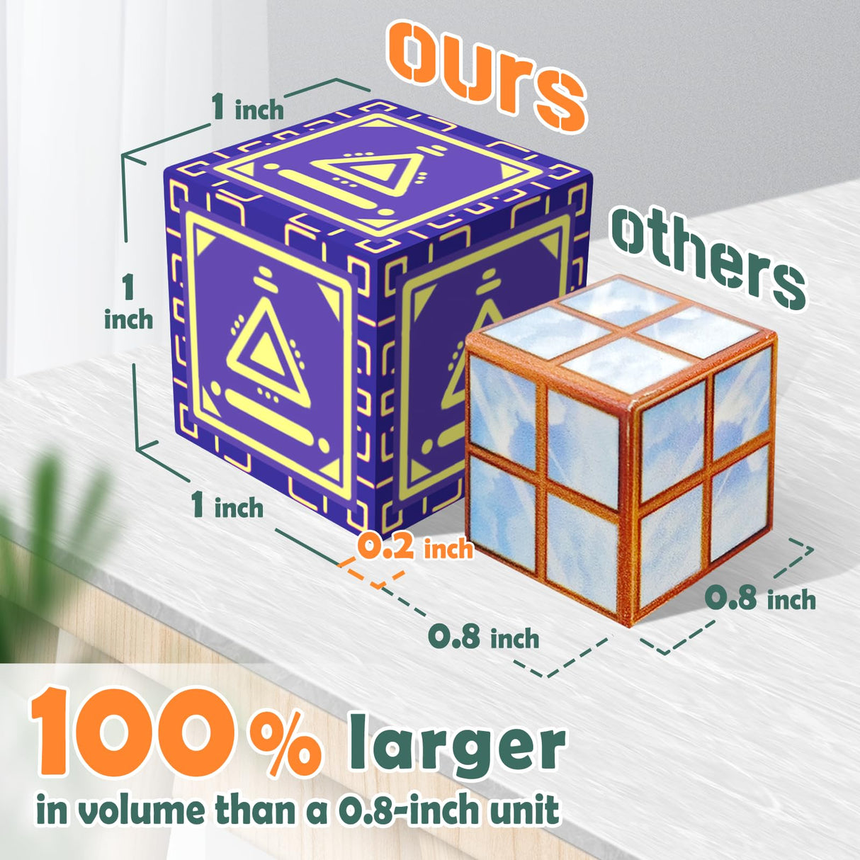 NVDILO Magnetic Blocks - 100pcs Magnetic Building Blocks,1inch Magnetic Cubes Building Blocks Toys for Halloween Christmas Birthday Gift - STEM Sensory Toys for 3+ Years Old Girl Boys