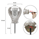 BAYN Grave Decorations for Cemetery, Angel Wings Vases with Spikes for Garden Decorations Waterproof Garden Statues Memorial Gifts for Loss of Loved One
