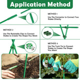 Cludoo 232PCS Garden Stakes Set with 70 Sets Fiberglass Plant Stakes Sticks Supports and Accessories, DIY 4ft 5ft 6ft 7ft Tomato Stakes for Tomato,Vegetables, Pepper, Fences Indoor Outdoor Plants
