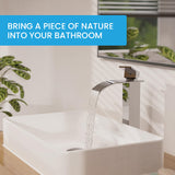 Bächlein Tamina Bathroom Tap Waterfall Design Extra High Single-Lever Mixer Tap with Mounting Kit for Bathroom Sink Chrome