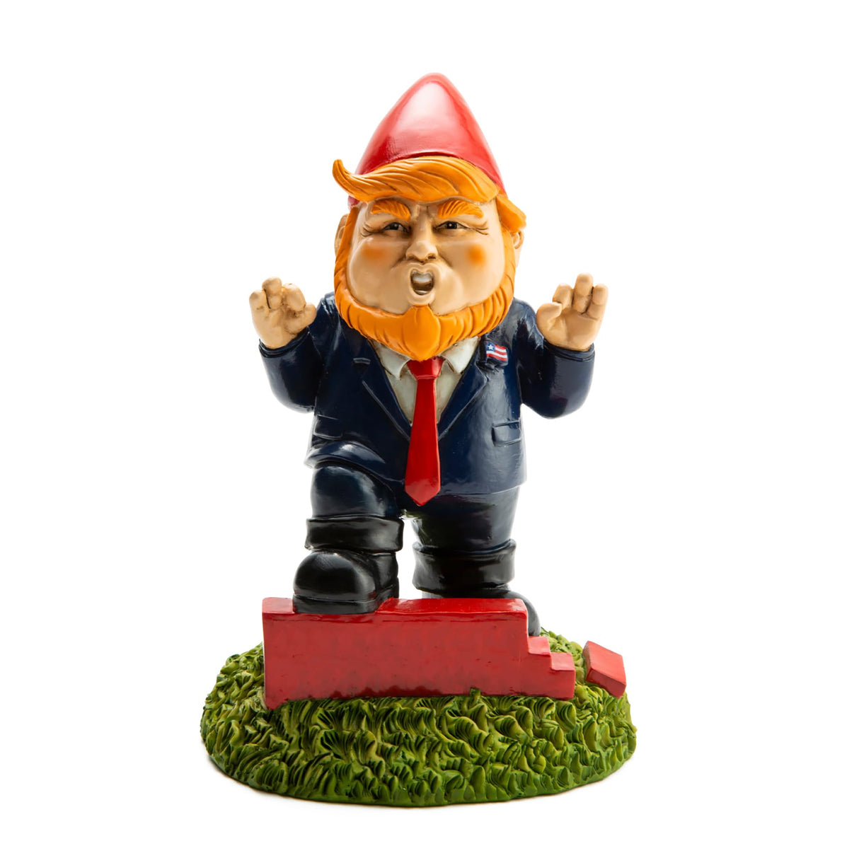 BigMouth Inc Orange Overlord Wall Building Presidential Garden Gnomes Outdoor Statues, Funny Garden Gnome Outdoor Statues for Decor