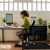 HomeMall Hardwood and Tile Floor Office Chair Mat, 48" x 36" Computer Gaming Rolling Chair Mat, Non-Slip Low-Pile Floor Protector, Under Desk Mat for Rolling Chair, Black Lip