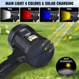 Sigoobal Rechargeable Spotlight,2000000 LM Super Bright Handheld Spot Light LED Flashlight High Lumens,Powered Spotlight Large Searchlight Outdoor with Solar Panels for Boating Camping Hunting