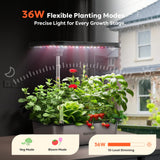 owltron Smart Hydroponics Growing System Kit,15 Pods Indoor Herb Garden with 36W LED Grow Light & APP Control, Planting Height Up to 30", Quiet Water Pump, Ideal Gift for All Ages Dark Silver