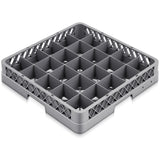 Aurelema 1 Pack Commercial Dishwasher Tray Rack Polypropylene Full Size Flatware Rack for Bowls Plates Knives Forks Cups (25 Grid,Gray)