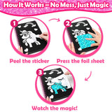 FUNNYB&G Foil Art Craft Kit for Kids, Princess Birthday Gift Toy for Girls