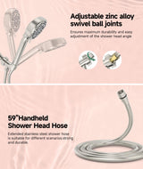 SunCleanse Filtered Shower Head with Handheld,9-Spray Setting Detachable Shower Head with 4 Filters for Hard Water - Filter Chlorine, Improve Skin and Hair Texture (4 Filters, Brushed Nickel)