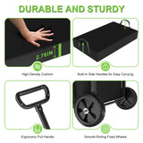 Garden Seat with Wheels, Garden Cart with Seat, 400 lbs Garden Rolling Utility Cart with Foldable Side Trays, for Gardening, Patio, Backyard, Gardening Gifts for Fathers Day