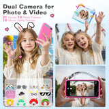 MOMILLA Toys Kids Smart Phone for Girls, 3.97” Cell Phone with Dual Cameras, Stickers & Frames, 200+ Games, 16GB Storage, Educational Mini Toddler Play Toy, Christmas Birthday Gift for Kids Age 3-10