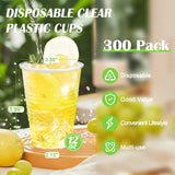 Lamosi 300 Pack 12 oz Clear Plastic Cups,12 Ounce Disposable Cups, Cold Drinking Cups for Party, Picnic, BBQ, Travel, Halloween, Christmas, Events