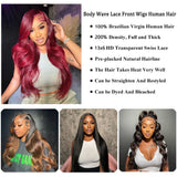 Body Wave Lace Front Wigs Human Hair 13x6 HD Lace Front Wig Human Hair Pre Plucked Body Wave Glueless Wigs Human Hair for Women