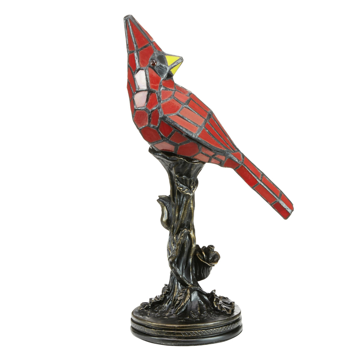 RIVER OF GOODS Stained Glass Bird Accent Lamp - 8" W x 13.5" H - Tiffany Style Table Lamps for Home, Office Desk, Bedroom, Nightstand - Blue Jay Decor