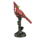 RIVER OF GOODS Stained Glass Bird Accent Lamp - 8" W x 13.5" H - Tiffany Style Table Lamps for Home, Office Desk, Bedroom, Nightstand - Blue Jay Decor