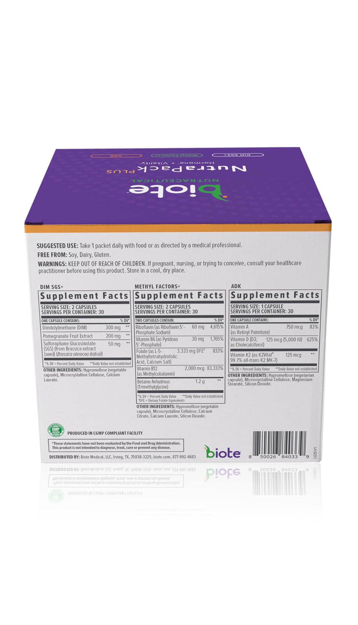 Biote Nutraceuticals - NutraPackPlus - Hormone Balance + Vitality Support (Daily Packets 30-Day)